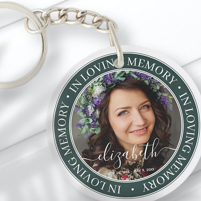 Memorial In Loving Memory Elegant Classic Photo Keychain (Creator Uploaded)