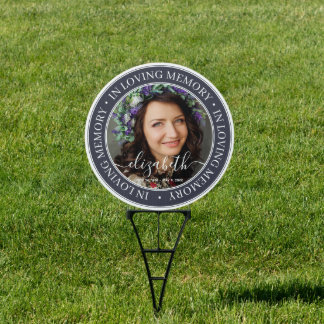 Memorial In Loving Memory Elegant Classic Photo Sign