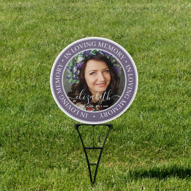 Memorial In Loving Memory Elegant Classic Photo Sign (Insitu)
