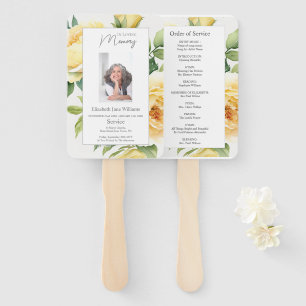 Memorial In Loving Memory Floral Order of Service Hand Fan