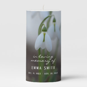 Memorial In Loving Memory Floral Pillar Candle