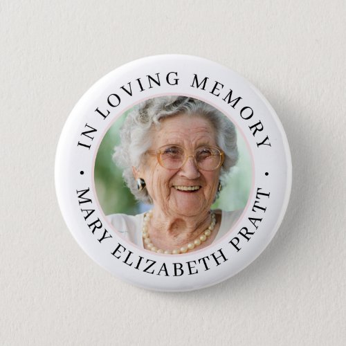 Memorial In Loving Memory Modern Button