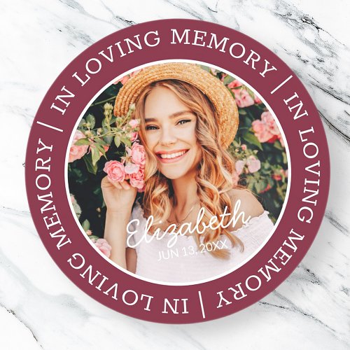 Memorial In Loving Memory Modern Custom Photo Classic Round Sticker