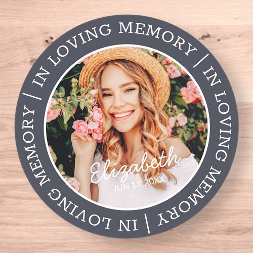 Memorial In Loving Memory Modern Custom Photo Classic Round Sticker