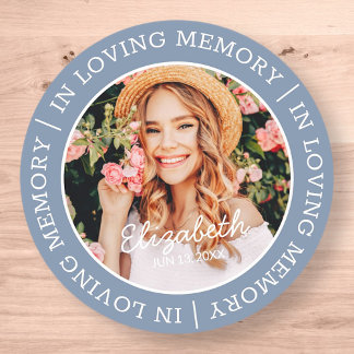 Memorial In Loving Memory Modern Custom Photo Classic Round Sticker