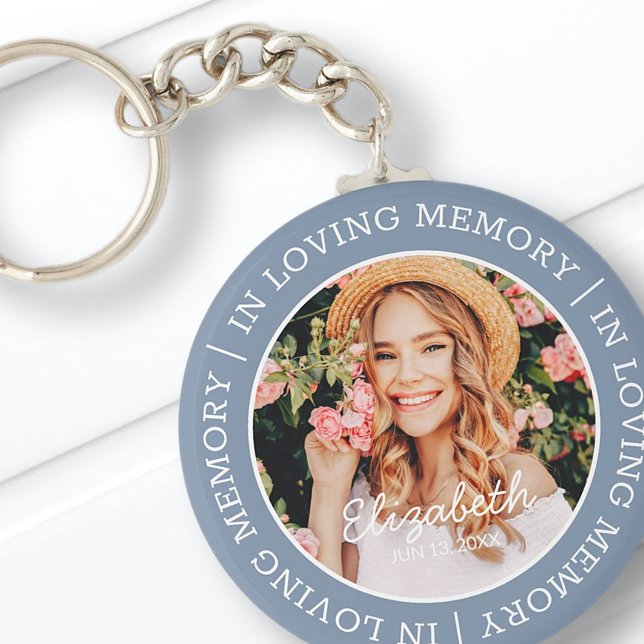 Memorial In Loving Memory Modern Custom Photo Keychain (Creator Uploaded)