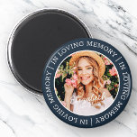 Memorial In Loving Memory Modern Custom Photo Magnet<br><div class="desc">This simple and modern design is composed of serif typography and add a custom photo. "In Loving Memory" encircles the custom photo of your loved one.</div>