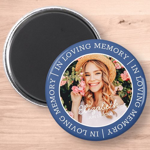 Memorial In Loving Memory Modern Custom Photo Magnet