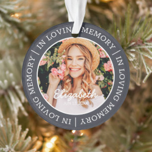 Memorial In Loving Memory Modern Custom Photo Ornament