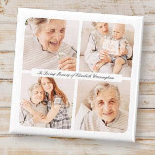 Memorial In Loving Memory Modern Elegant 4 Photos Magnet