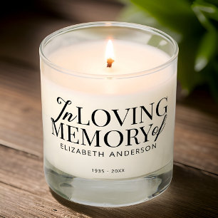 Memorial In Loving Memory Modern Elegant Chic Scented Candle