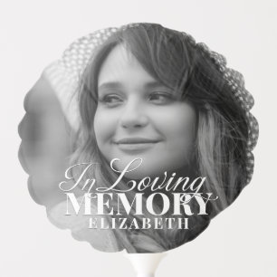 Memorial In Loving Memory Modern Elegant Photo Balloon
