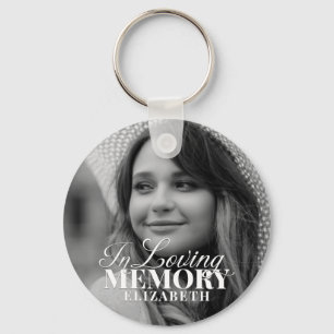 Memorial In Loving Memory Modern Elegant Photo Keychain