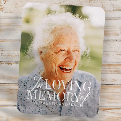 Memorial In Loving Memory Modern Elegant Photos Magnet