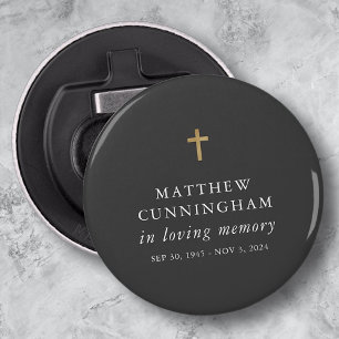 Memorial In Loving Memory Modern Simple Cross Bottle Opener