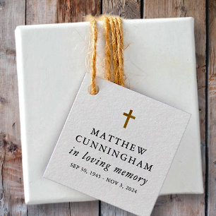 Memorial In Loving Memory Modern Simple Cross Favor Tags
