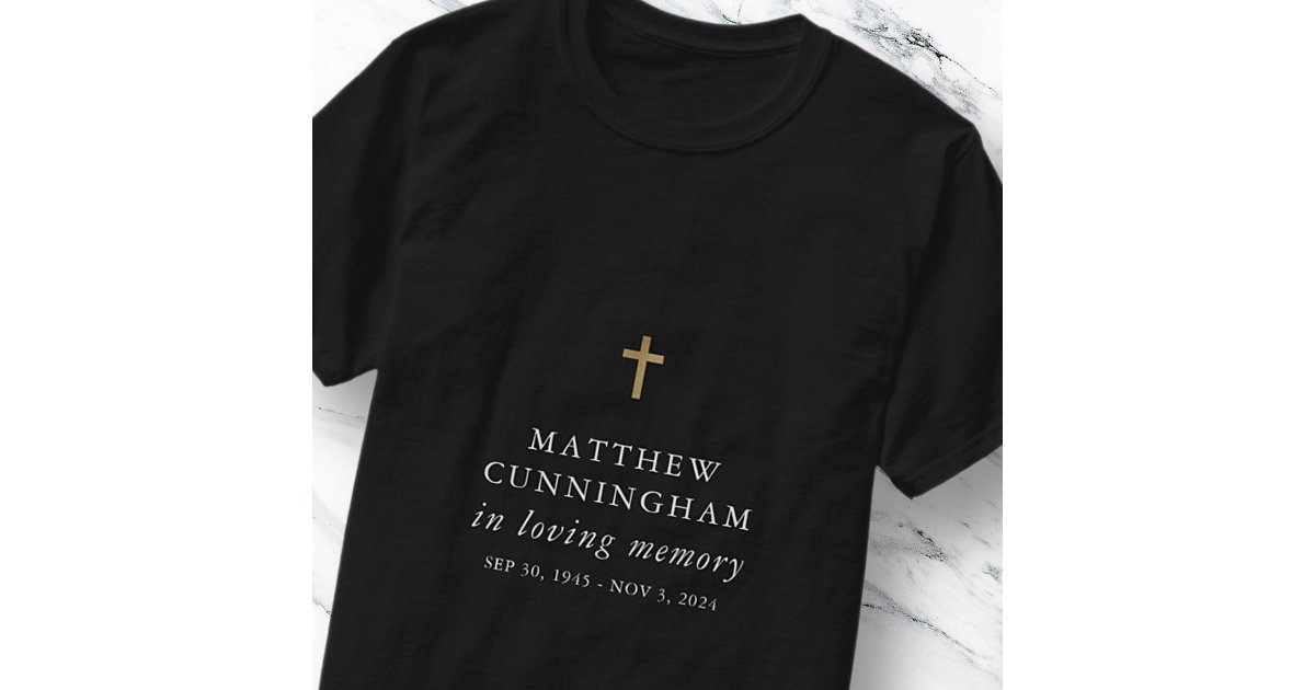 Memorial In Loving Memory Modern Simple Cross T-Shirt | Zazzle