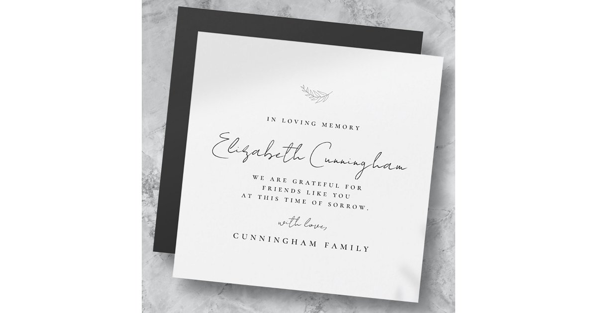 Memorial In Loving Memory Modern Simple Elegant | Zazzle