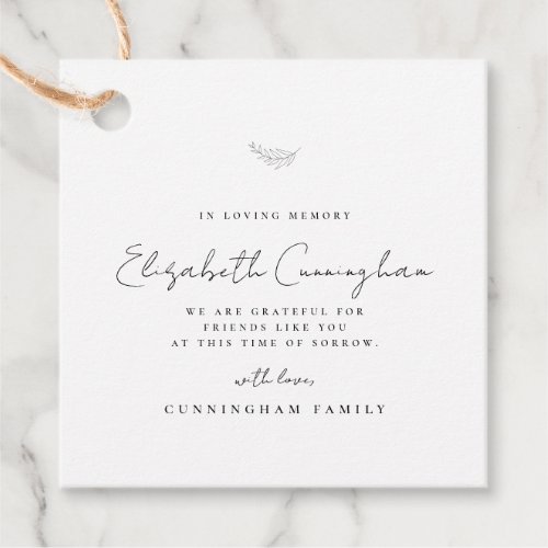 Memorial In Loving Memory Modern Simple Elegant Favor Tags