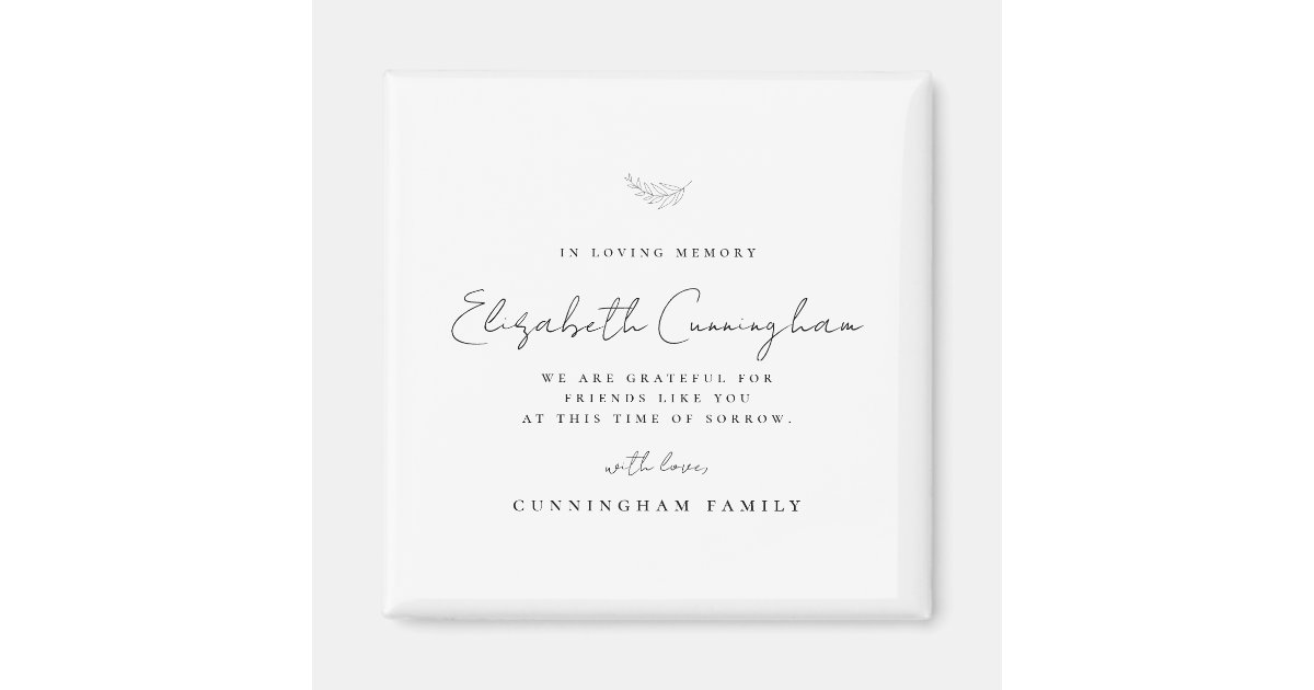 Memorial In Loving Memory Modern Simple Elegant Magnet | Zazzle
