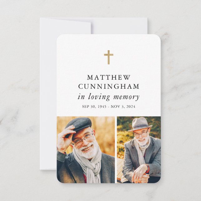 Memorial In Loving Memory Modern Simple Prayer Thank You Card (Front)