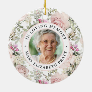 Memorial In Loving Memory Photo Christmas Ceramic Ornament