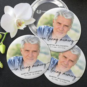 Memorial In Loving Memory Photo Personalized Button