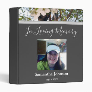 Memorial In Loving Memory Photo Spring Blossoms 3 Ring Binder