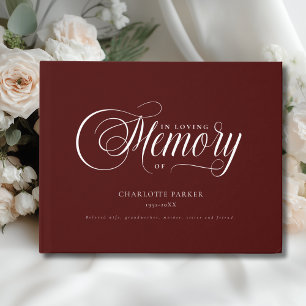 Memorial "In Loving memory" Red Guest Book