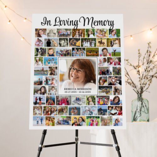 Memorial IN LOVING MEMORY Script 59 Photo Collage Foam Board