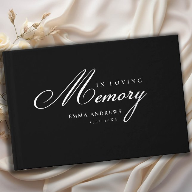 Memorial "In Loving memory" Silver-Foil, Black Foil Guest Book (Creator Uploaded)