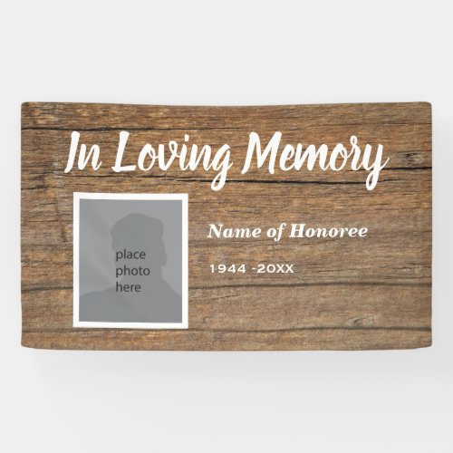 Memorial In Loving Memory Vintage Barn Wood Banner