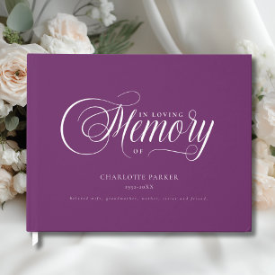 Memorial "In Loving memory" Violet Guest Book