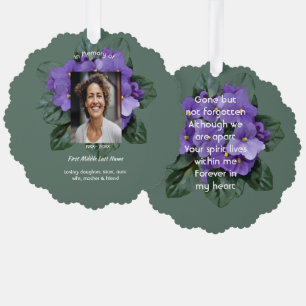 Memorial Keepsake African Violet Ornament Card