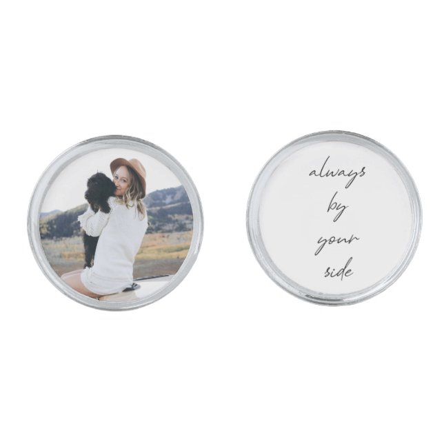 Memorial Keepsake | Always by your Side Modern Cufflinks (Front)