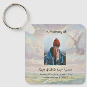 Memorial Keepsake Angel Sky Clouds Keychain