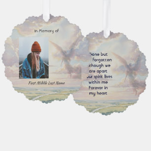 Memorial Keepsake Angel Sky Clouds Ornament Card