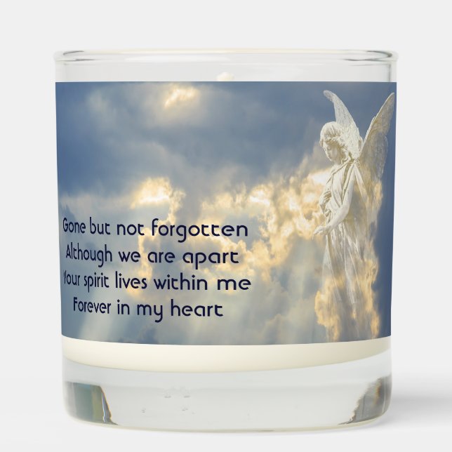 Memorial Keepsake Angel Sky Clouds Scented Candle (Back)