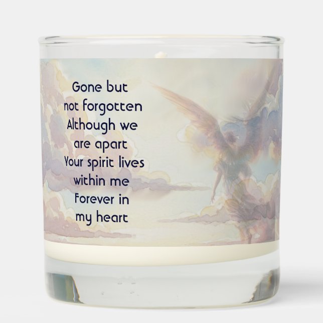 Memorial Keepsake Angel Sky Clouds Scented Candle (Back)