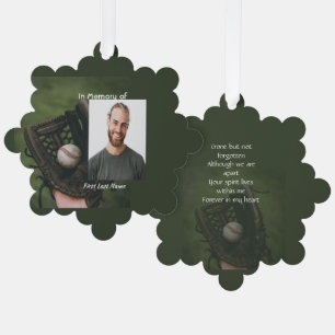 Memorial Keepsake Baseball Game Player Ornament Card