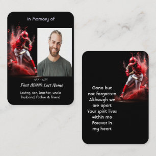 Memorial Keepsake Baseball Softball  Business Card