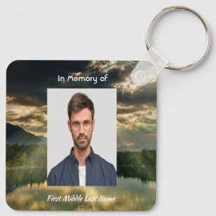 Memorial Keepsake Beautiful Lake Beach Keychain