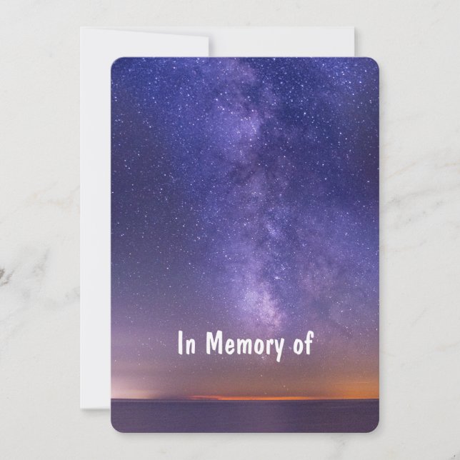Memorial Keepsake Beautiful Starry Sky Invitation (Front)