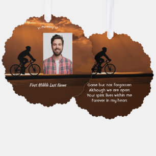 Memorial Keepsake Biking Cycling Bike Ornament Card
