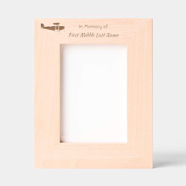 Memorial keepsake Biplane  Pilot Flying Sunset Engraved Frames (Front)
