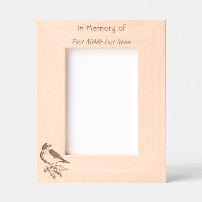 Memorial Keepsake Bluebird Garden Bird  Engraved Frames (Front)