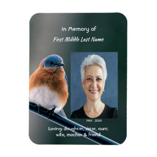 Memorial Keepsake Bluebird Garden Bird Magnet