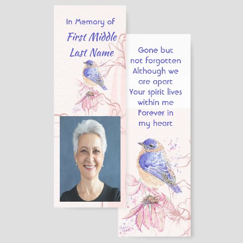 Memorial Keepsake  Bluebird Garden Flowers 