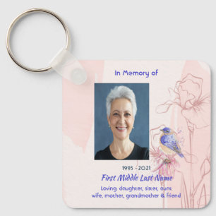 Memorial Keepsake  Bluebird Garden  Keychain
