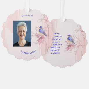 Memorial Keepsake  Bluebird Garden  Ornament Card